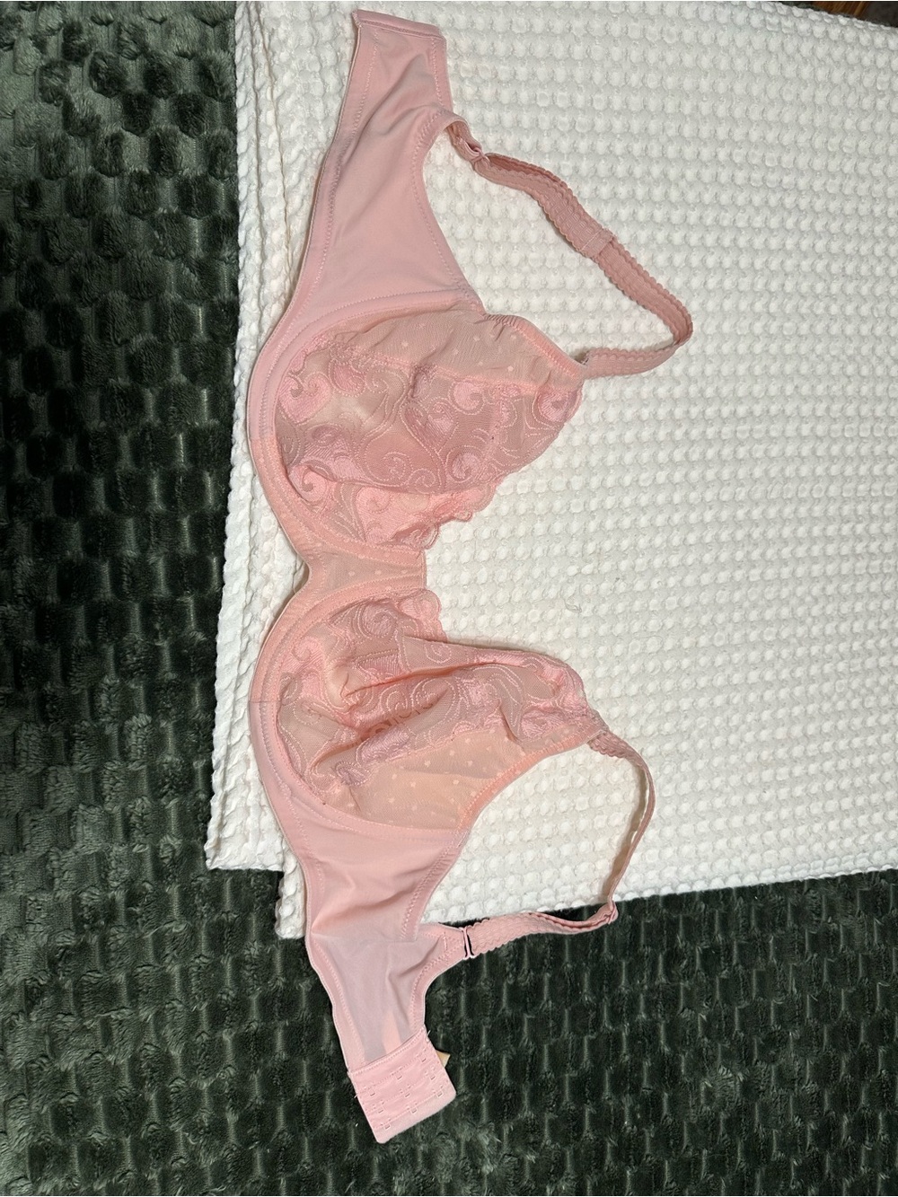 Gilligan & O'Malley Pink Sheer Embroidered Underwire Bra - Picture 2 of 6